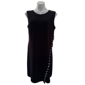 Calvin Klein Black Sleeveless Dress With Side Grommet Detail, Women's Size 12